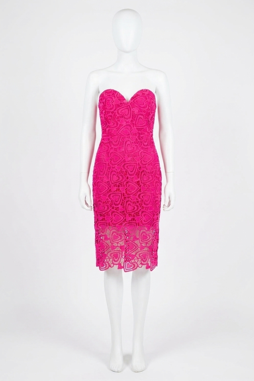 NEW MILLY lucia heart lace dress in pink